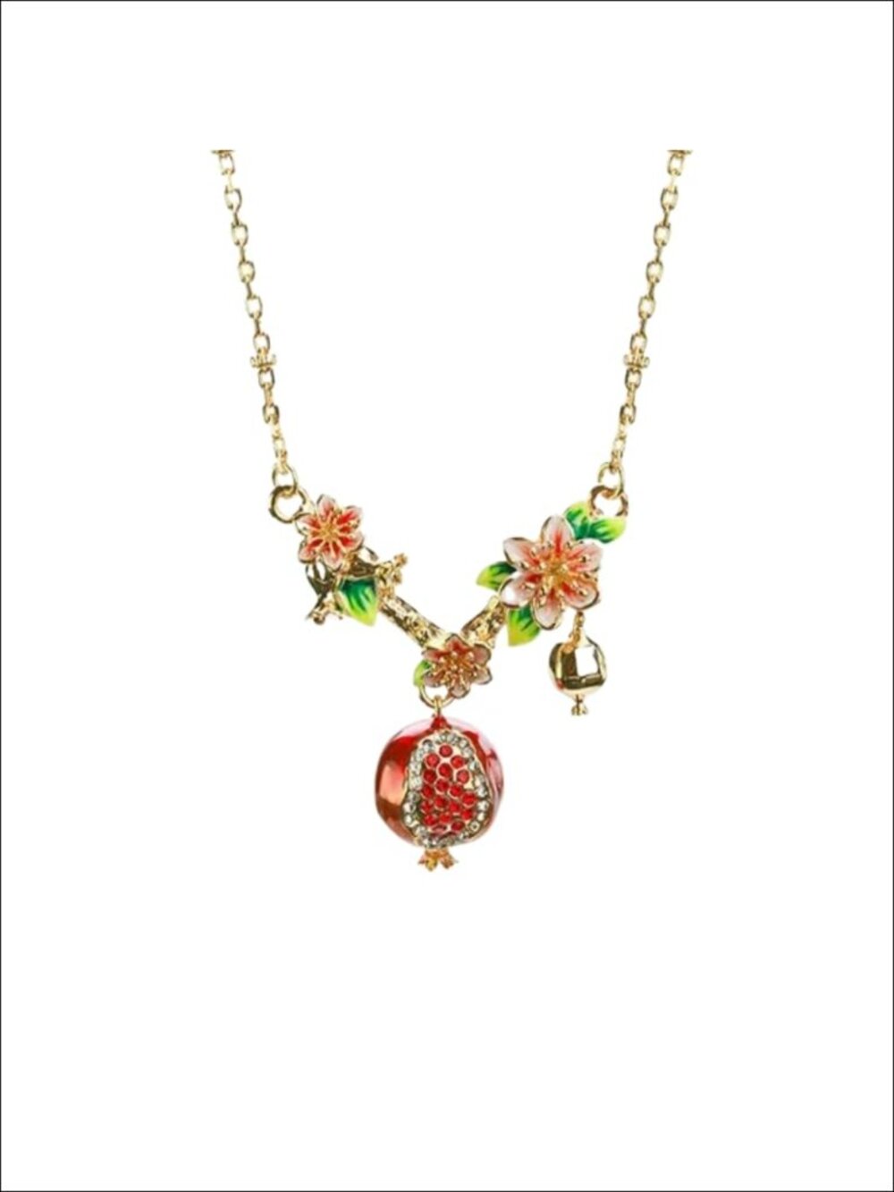 Pomegranate Fruit Pendant Necklace Greek Mythology Persephone Jewelry